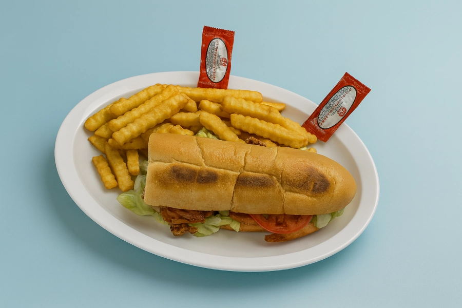 Pan con pollo o bisteck