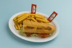 Pan con pollo o bisteck